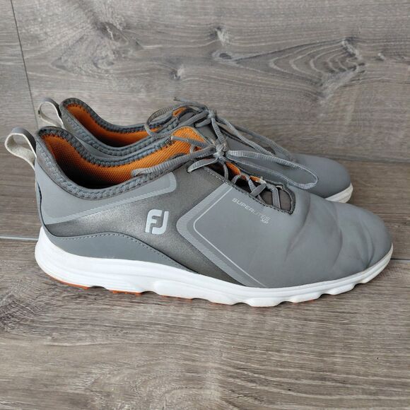 FootJoy SuperLites XP Golf Shoes Men 10.5 Gray White Waterproof Spikeless 58073 main image 4
